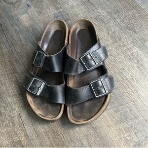Women’s black Birkenstocks